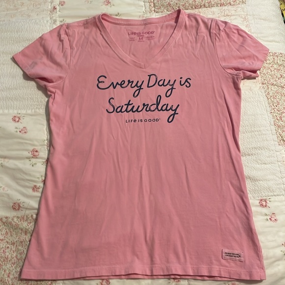 Life Is Good Tops - 🌸Life is Good Women's Every Day is Saturday Crusher Tee Size Medium